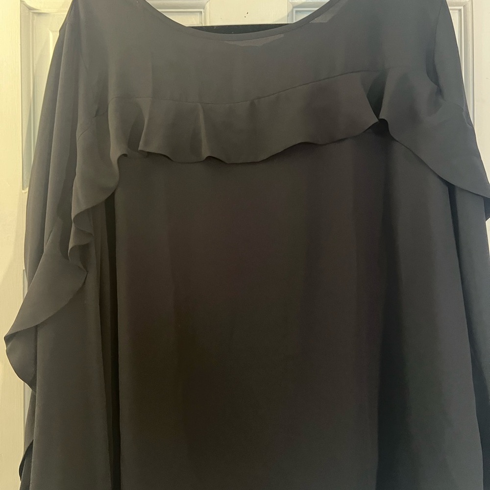 Black Ruffled Blouse